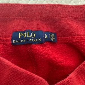 Red polo sweatpants heavy cotton weight